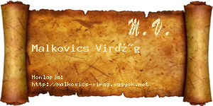 Malkovics Virág névjegykártya