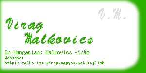 virag malkovics business card
